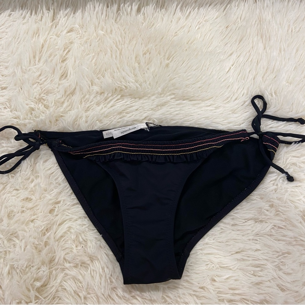 Aeropostale Black Tie-Side Bikini Bottom